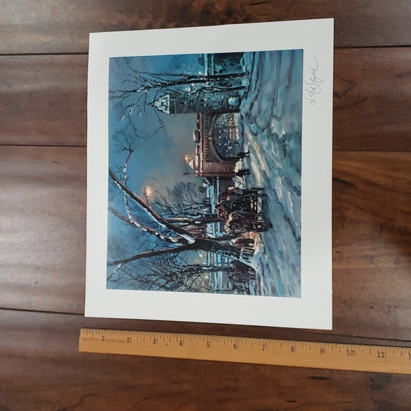 Winter scene, serigraph signed Art - Picture 2 of 6